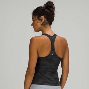 Lululemon Cropped Cool Racerback Tank - Black Camo